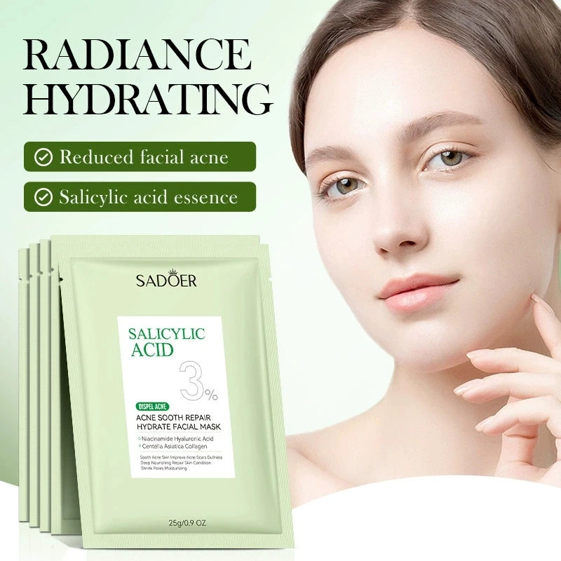 5/10pcs SADOER Salicylic Acid Face Mask Moisturizing Nourishing Firming Hydrating Facial Masks Face Sheet Mask Skin Care