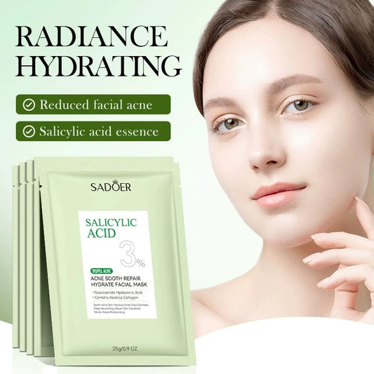 5/10pcs SADOER Salicylic Acid Face Mask Moisturizing Nourishing Firming Hydrating Facial Masks Face Sheet Mask Skin Care