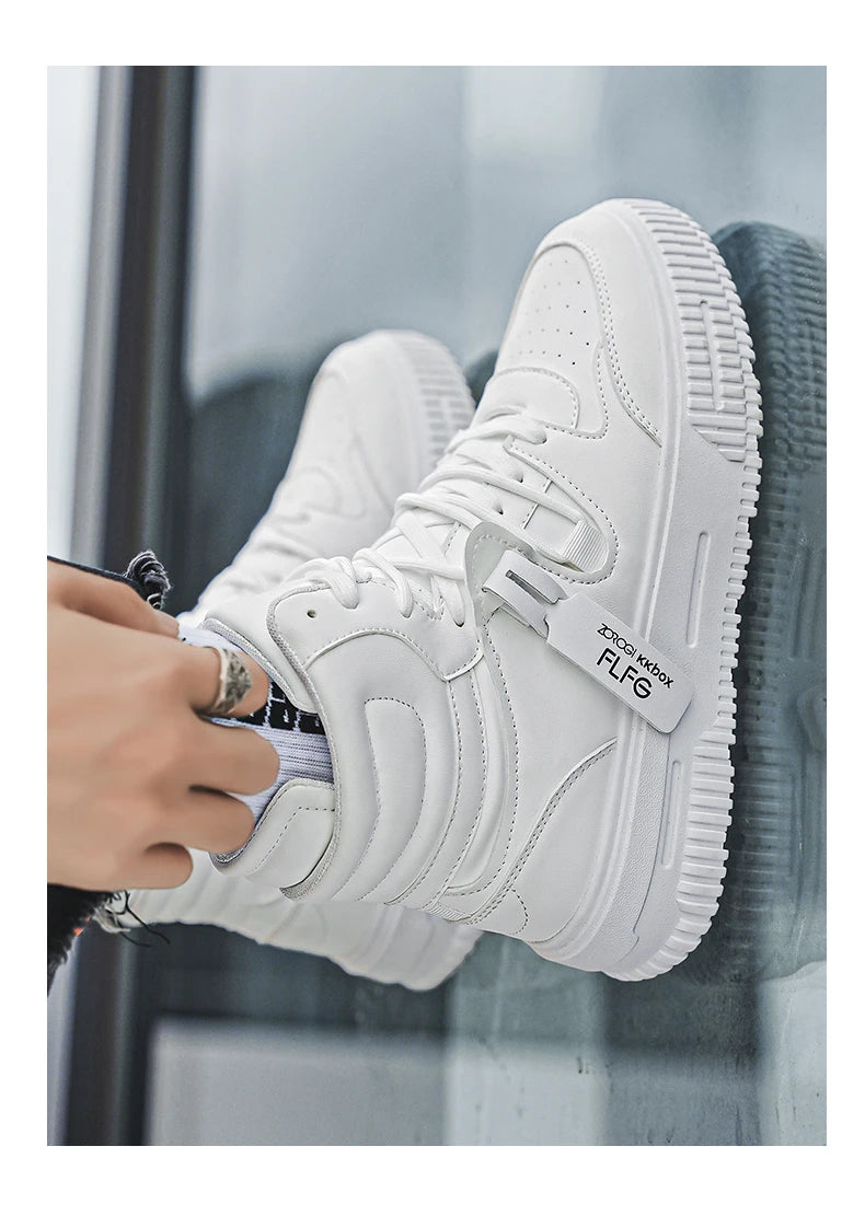 Casual Sneaker High-top Male Sneakers Loafers Shoes for Men Skateboard Sports and Leisure Wear-resistant Non-Slip All-match New