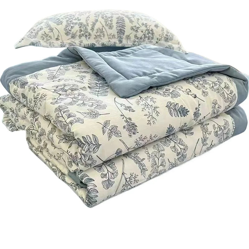 Cotton Air-Conditioning Quilt Cover for Children and Adults, Soft Flower, Double Printed, Washable Bed, Home Use, New,