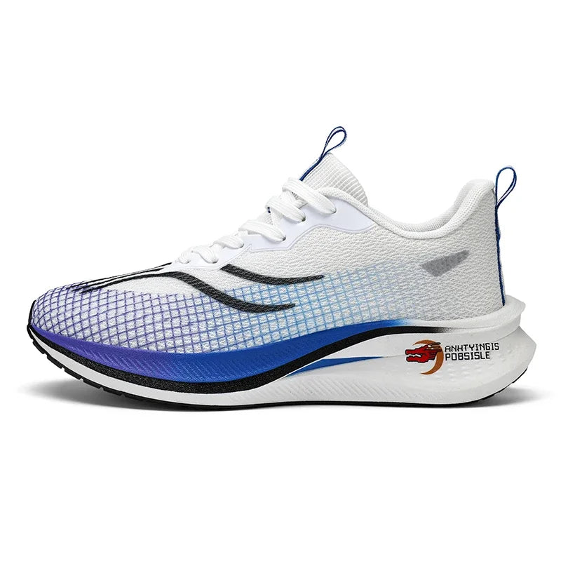 Marathon Air Cushion Carbon Plate Sports Running Shoes Men Breathable Lightweight Women's Comfortable Athletic Nonskid Sneakers