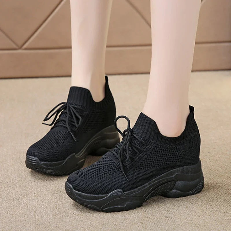 Hidden Heels Women Platform Sneakers Mesh Breathable Casual Shoes for Women Fashion Outdoor Women Running Shoes tenis de mujer
