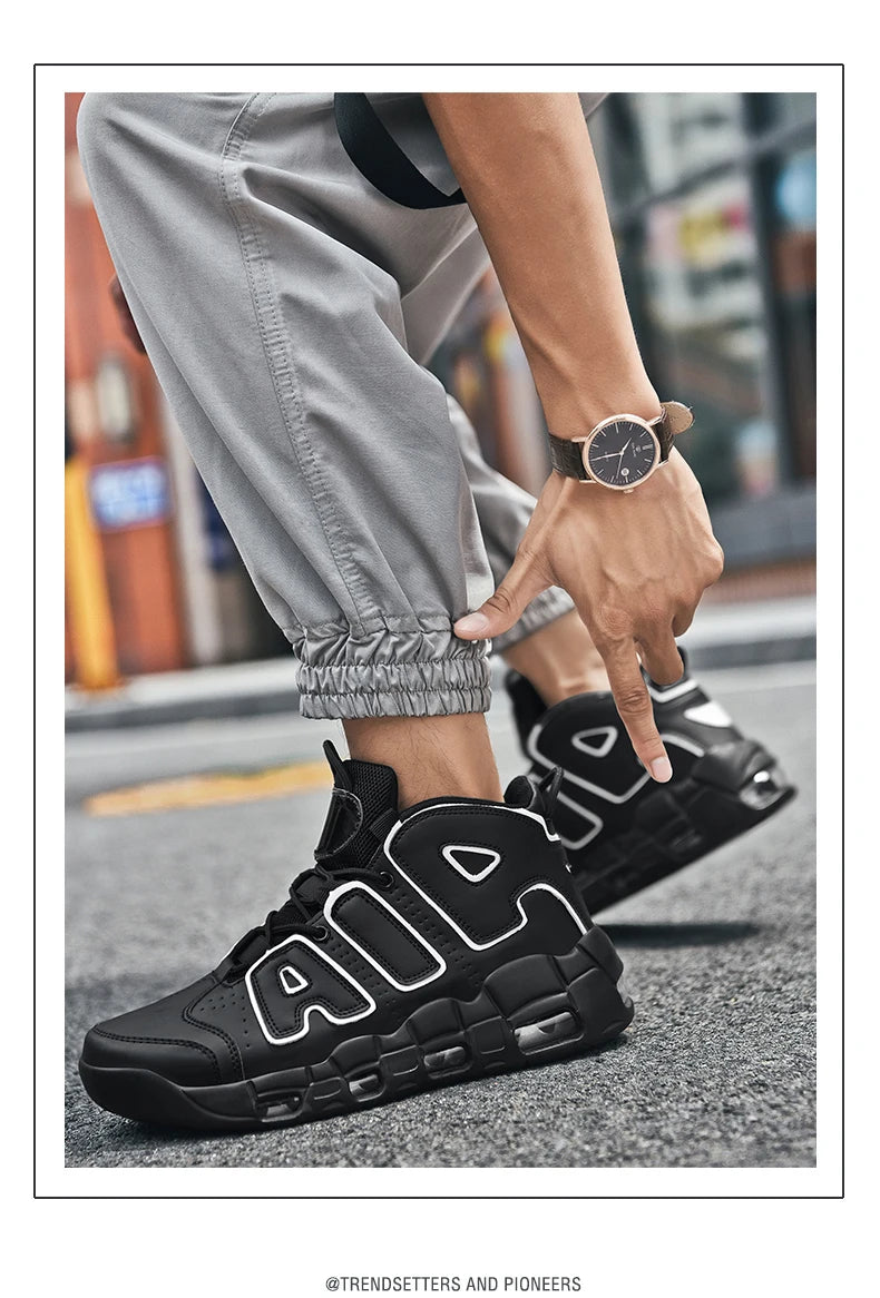 2025 Men's Air Cushion Running Shoes Breathable Knit Upper Shock Absorption Gym Jogging Shoes Basketball Shoes New