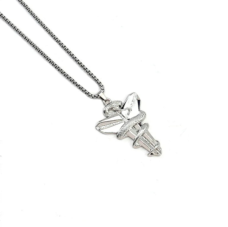 2023 Necklace for Men Basketball Fans Commemorative Necklace Pendant Snake Mamba Cross Jewelry Tide Daily Wearing