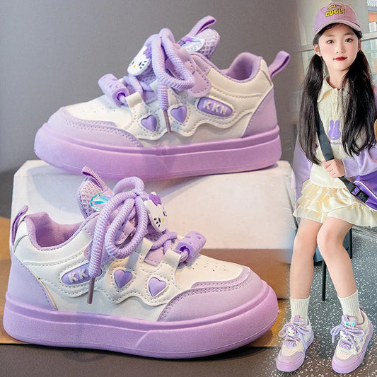 New 2025 Spring Autumn Girls Fashion Sneakers Princess Style Lightweight Casual Shoes for Little Girls