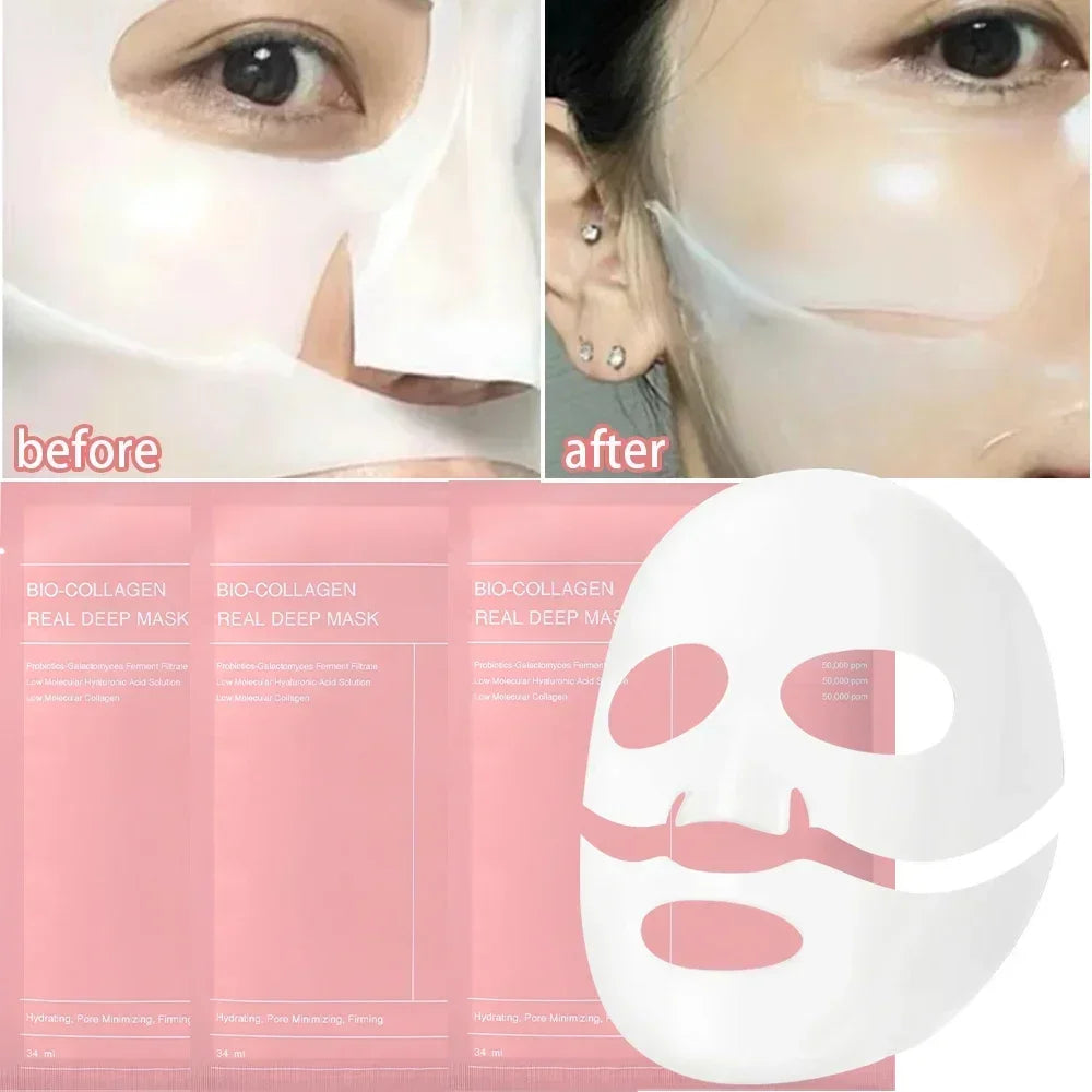Bio-Collagen Face Mask Shrink Pore Deep Moisturizing Overnight Mask Anti-Wrinkle Hydrating Refreshing Brightening Face Skin Care