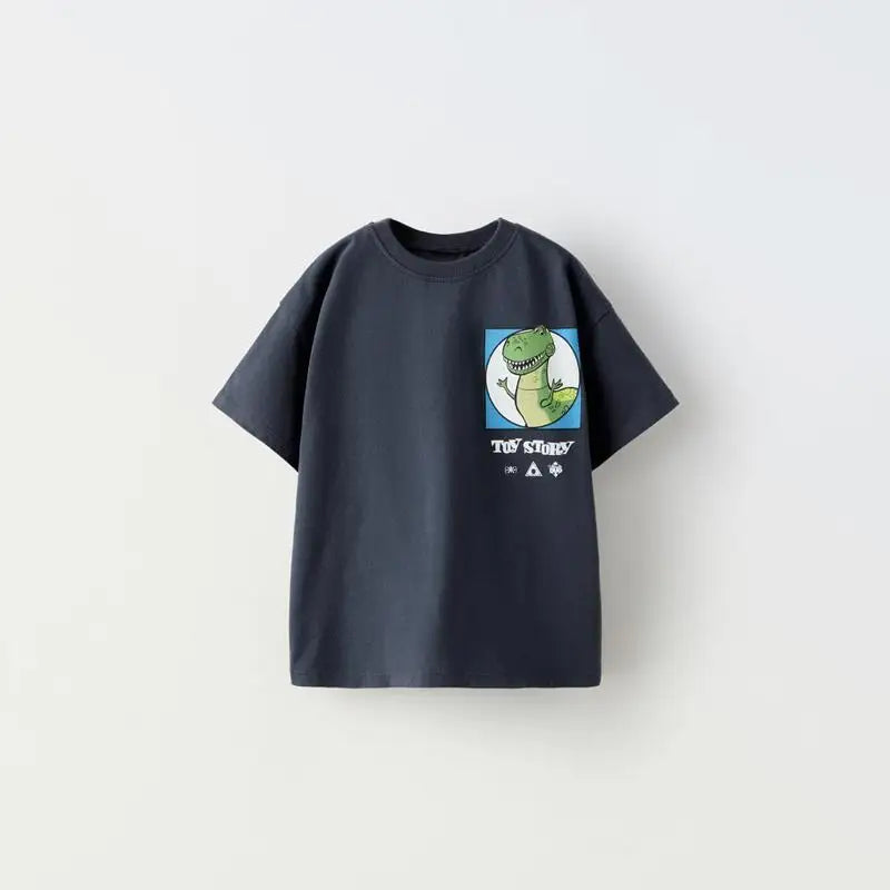 Trendy Brand Children's Clothes Summer T Shirts Cartoon Pattern Fashion Boy's Short Sleeve Crewneck Tees Toddler Costume T-shirt