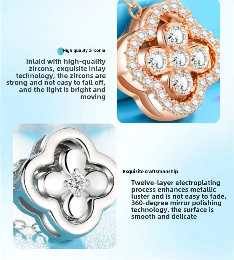 18K Gold Plated Fashion Classic Viral Clovers Pendant Necklace 2 in 1 Convertible women Titanium Steel Jewelry Accessories Gifts