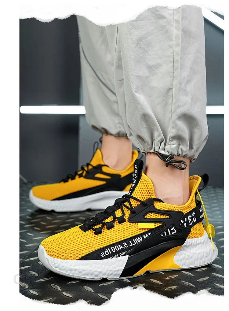 Men's new shoes sneakers light casual fashion running elastic leisure outdoor mesh summer sports tennis man walking 2025 size