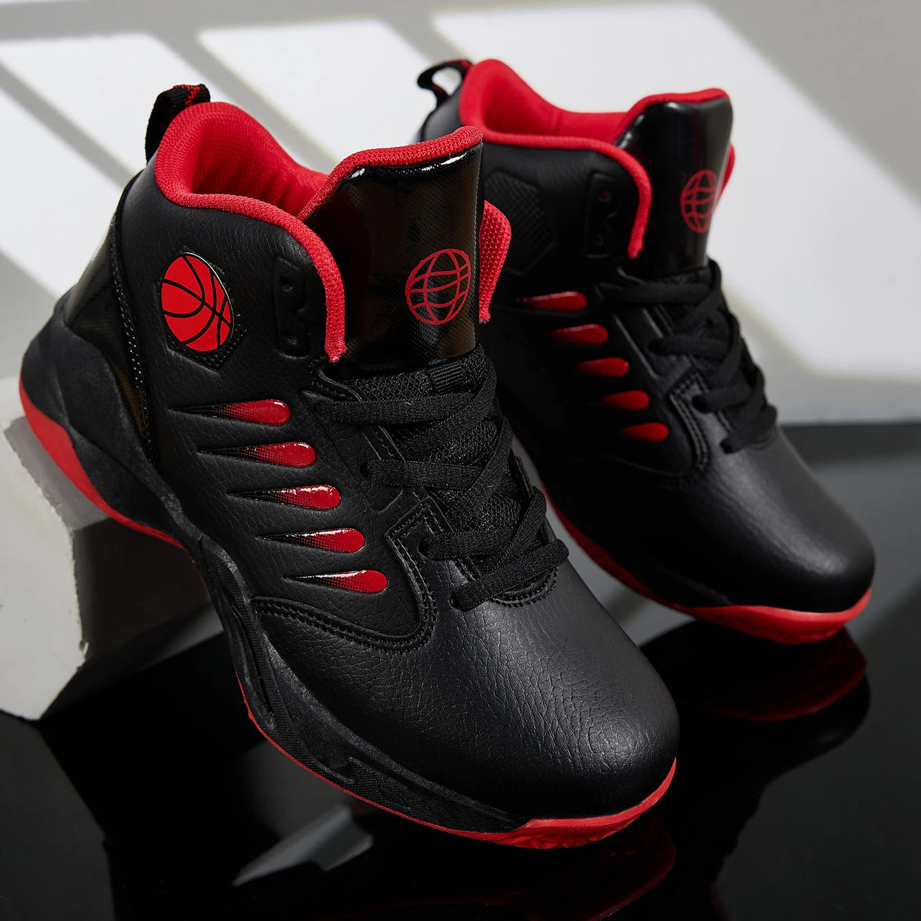 Kids High-Top Basketball Shoes - Anti-Slip Breathable Athletic Sneakers