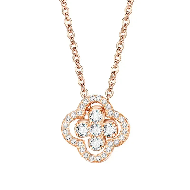 18K Gold Plated Fashion Classic Viral Clovers Pendant Necklace 2 in 1 Convertible women Titanium Steel Jewelry Accessories Gifts