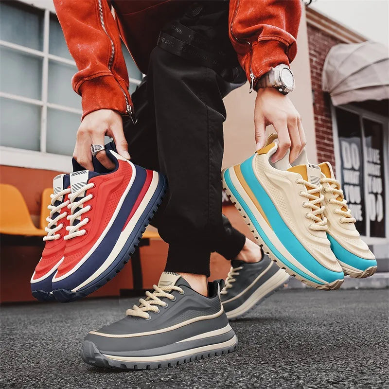 New Shoes for Men Chunky Sneaker Thick-soled Casual Sport Shoes Street Trend Colors Height Increasing Platform Shoes