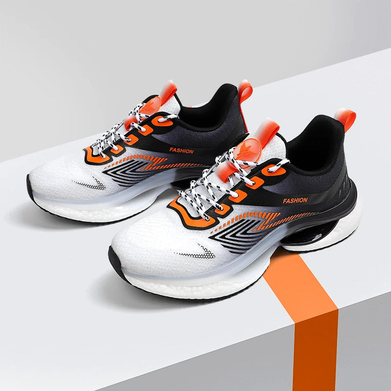 Air Cushion Carbon Plate Sports Running Shoes Men Breathable Lightweight Women's Comfortable Athletic Nonskid Sneakers