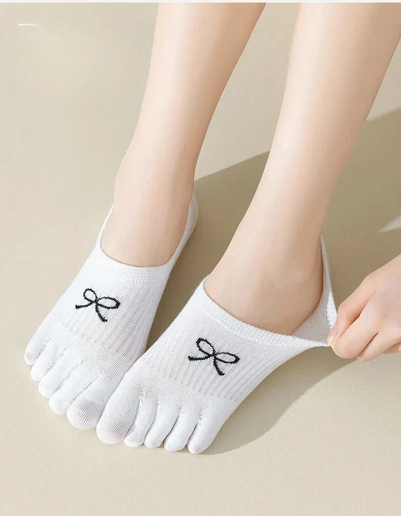 5 Pairs Five Finger Socks Women  Anti-slip Cotton Toe Socks with Separate Fingers Sports Summer Thin Slipper Socks