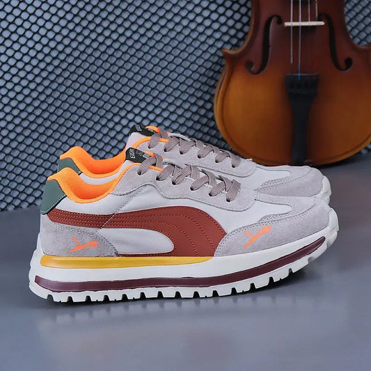 2025 new high-end casual sports shoes are light, breathable, comfortable and multi-color stitching men's shoes.