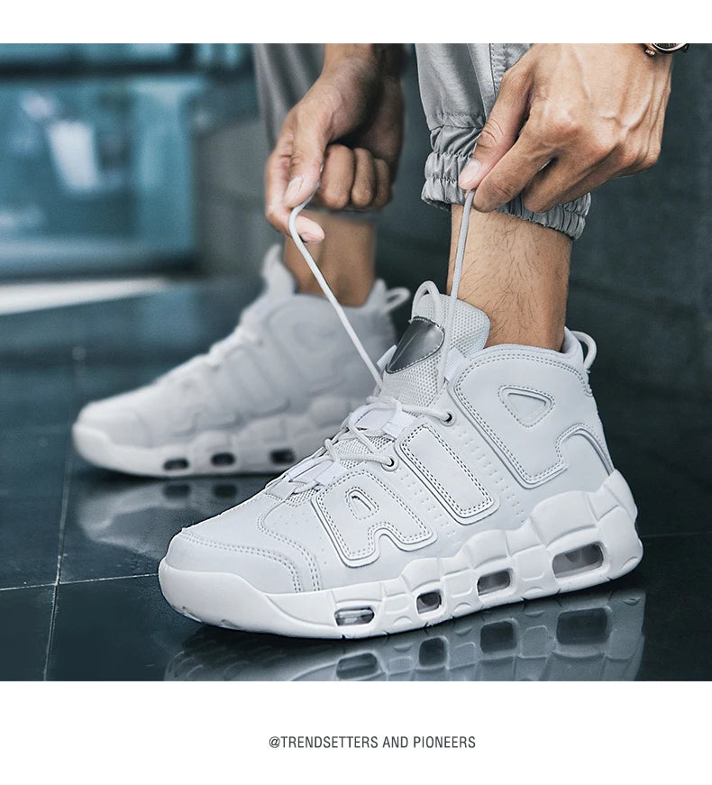 2025 Men's Air Cushion Running Shoes Breathable Knit Upper Shock Absorption Gym Jogging Shoes Basketball Shoes New