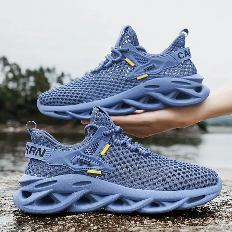 Mesh Breathable Men's Shoes Summer Thin Lightweight Mesh Shoes Men's Sandals Hollowed Out Large Mesh Casual Running Sports Shoes
