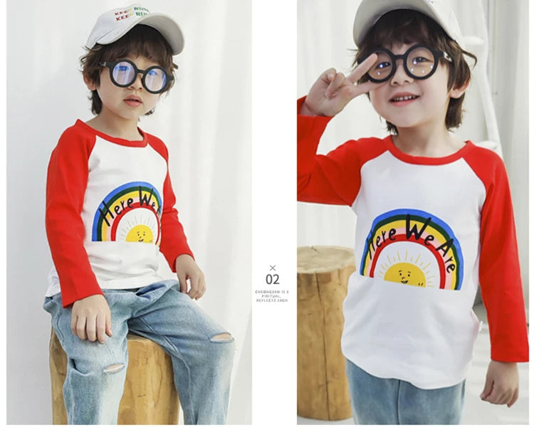 Kids T-Shirt Clothing Children's Clothes Cartoon Tops Long Sleeve Baby Clothing Autumn Winter Cotton Print Sweatshirt Boys Girl