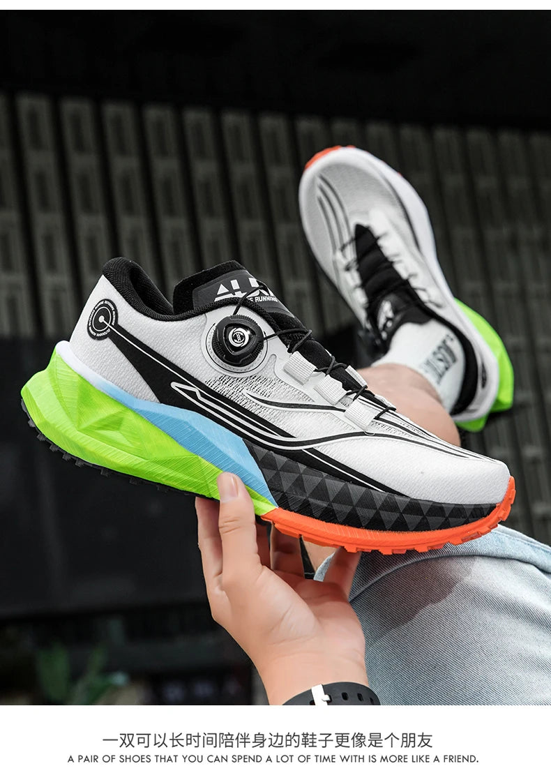 2025 New Lightweight Outdoor Casual Sports Shoes With Rotating Buckle Carbon Plate And Popcorn Outsole Running Shoes For Men