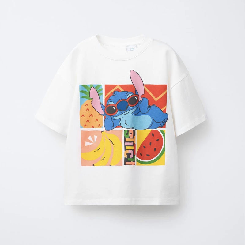 Boys Cartoon T Shirt Casual Loose Pure Cotton Short Sleeve Bottoming Shirt Girls Baby New Printed Tees Cute Round Neck Tops