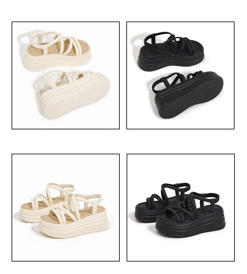 Women's Sandals Are Fashionable and Versatile. 2025 New Summer Style Outer Wear That Does Not Tire Your Feet. Platform Thick-Soled Women's Shoes. Non-Slip Roman Beach Shoes