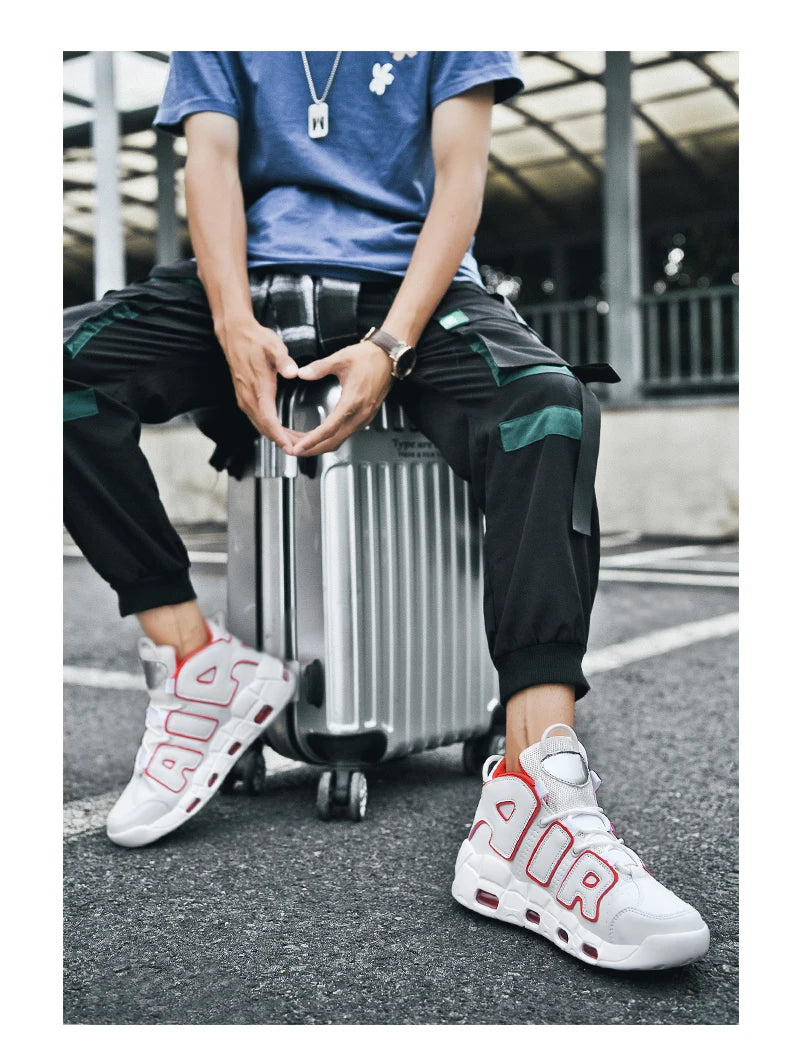 2025 Men's Air Cushion Running Shoes Breathable Knit Upper Shock Absorption Gym Jogging Shoes Basketball Shoes New
