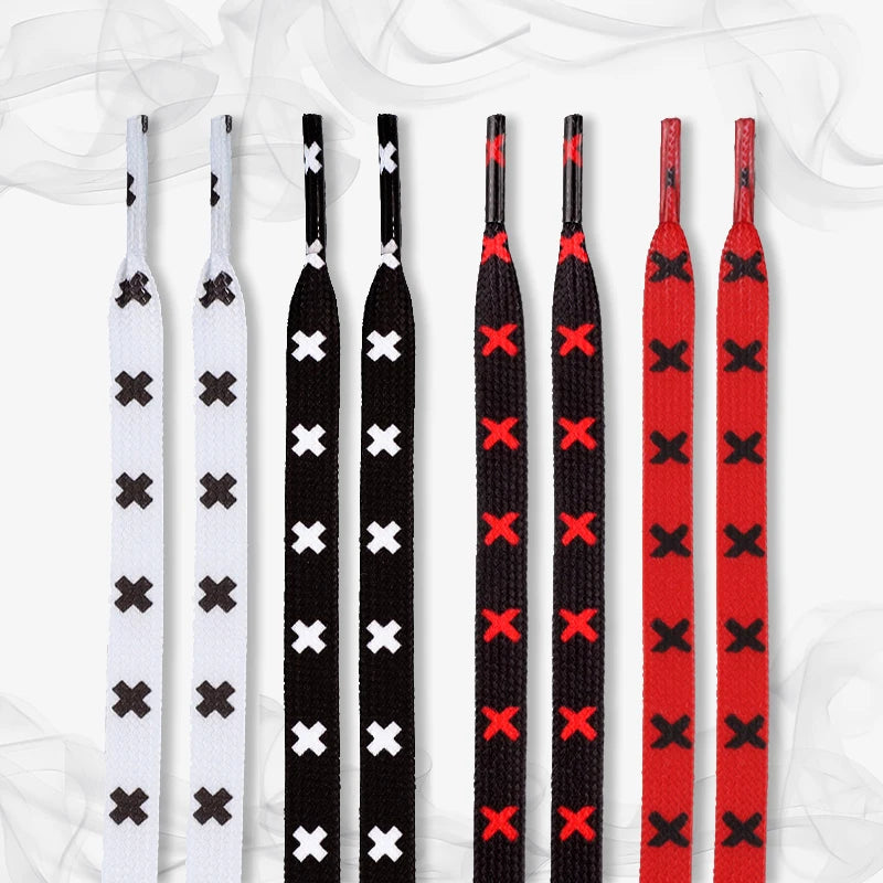 Black Red Banned Shoe Laces for AF1/AJ MWTD Chicago Striped Infrared Banned Shoelaces Flat Basketball Shoe Laces for Sneakers