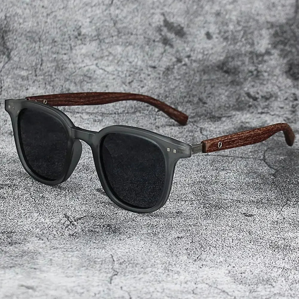 Trendy Retro Wood Grain Sunglasses Polarized UV Protection for Men Women Perfect for Cycling Outdoor Street Photography