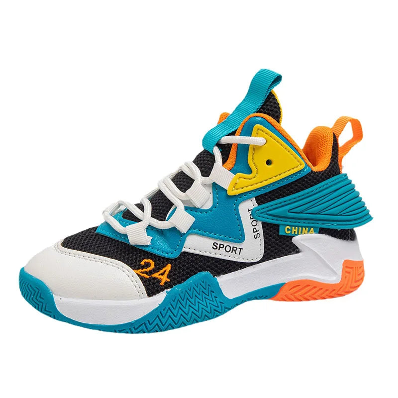 Boys' basketball shoes 2025new children'smeshbreathablesneakersboys' casual shoes, middle and big children's running shoes, tide