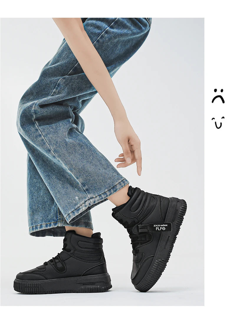 Casual Sneaker High-top Male Sneakers Loafers Shoes for Men Skateboard Sports and Leisure Wear-resistant Non-Slip All-match New