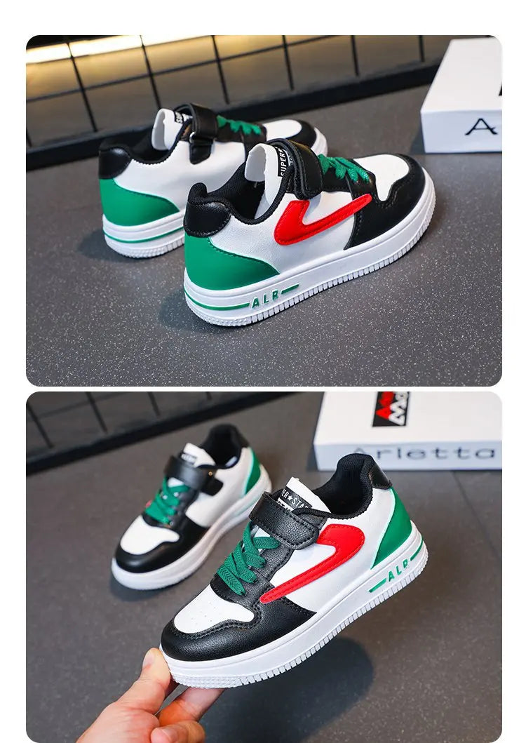 Children's Rotating Button Sports Shoes Breathable Mesh Single Net Shoe Summer New Arrival Middle Large Children Flat Shoes