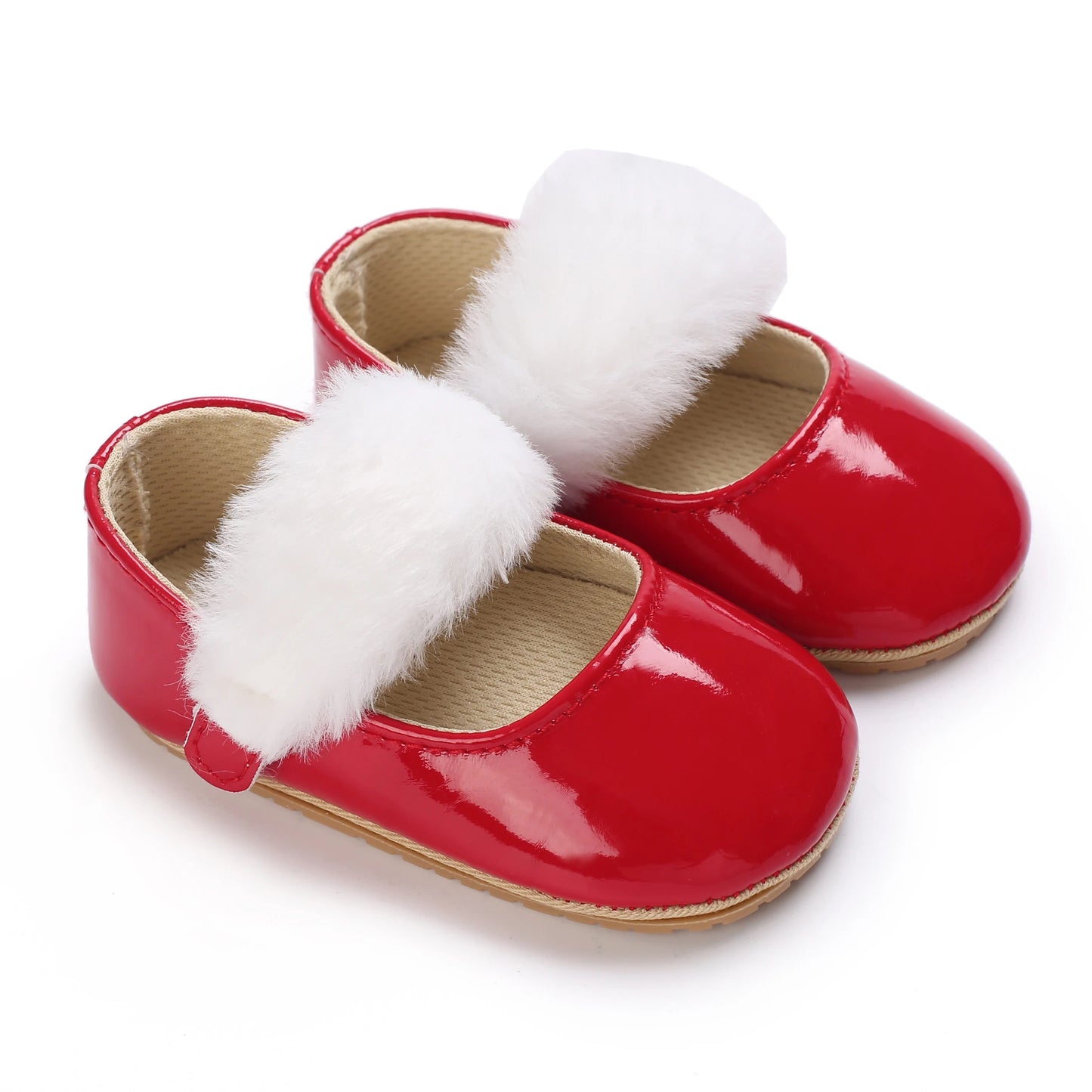 Spring and Autumn Girl Baby Shoes Classic Fashion Red Theme Cute Bow Princess Shoes Rubber Sole Anti slip Comfortable Walking Sh