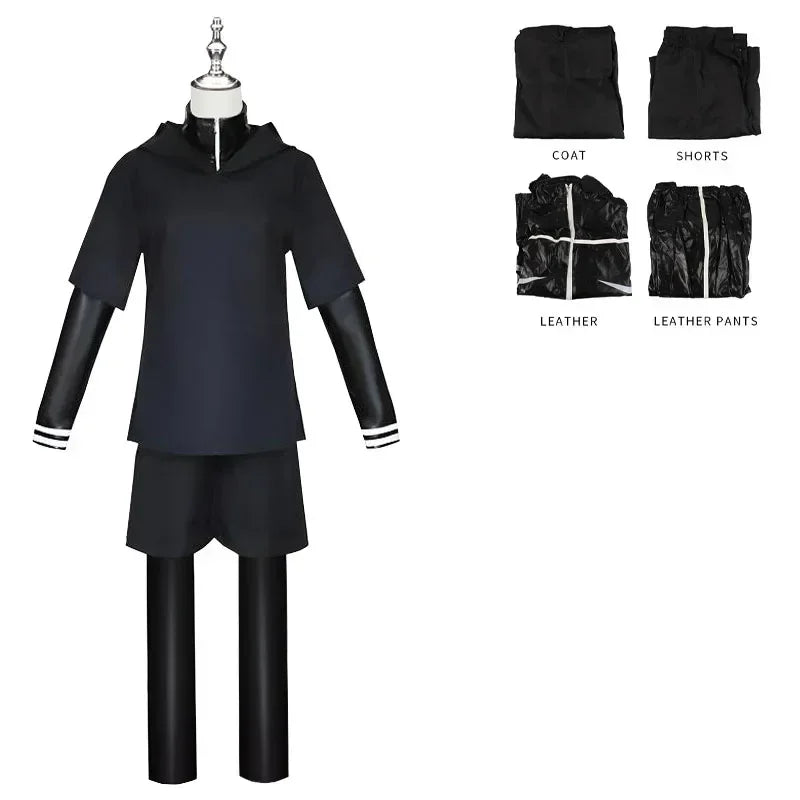 2025halloweenTakGhoul Anime Cosplay Costumes pour hommes, veste à capuche, pantalon, short, ensemble complet de tenues, perruque