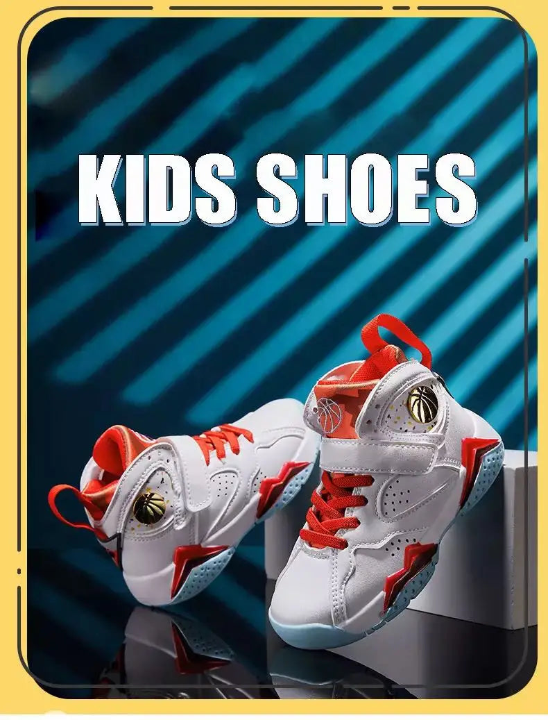 Boys Basketball Shoes - Non-Slip Breathable Athletic Sneakers for Kids