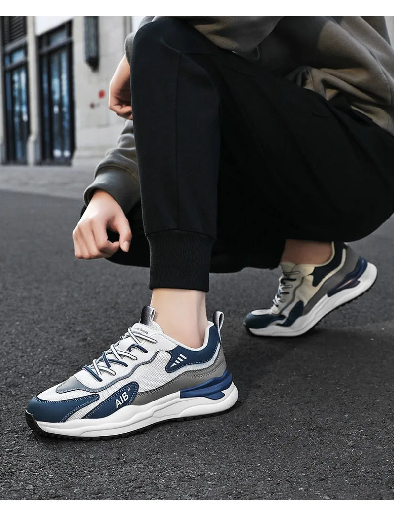 2025 Men's Shoes Autumn Sports Shoes Versatile Casual Shoe Running Anti Slip Height Increasing Dad Trendy Shoe Summer
