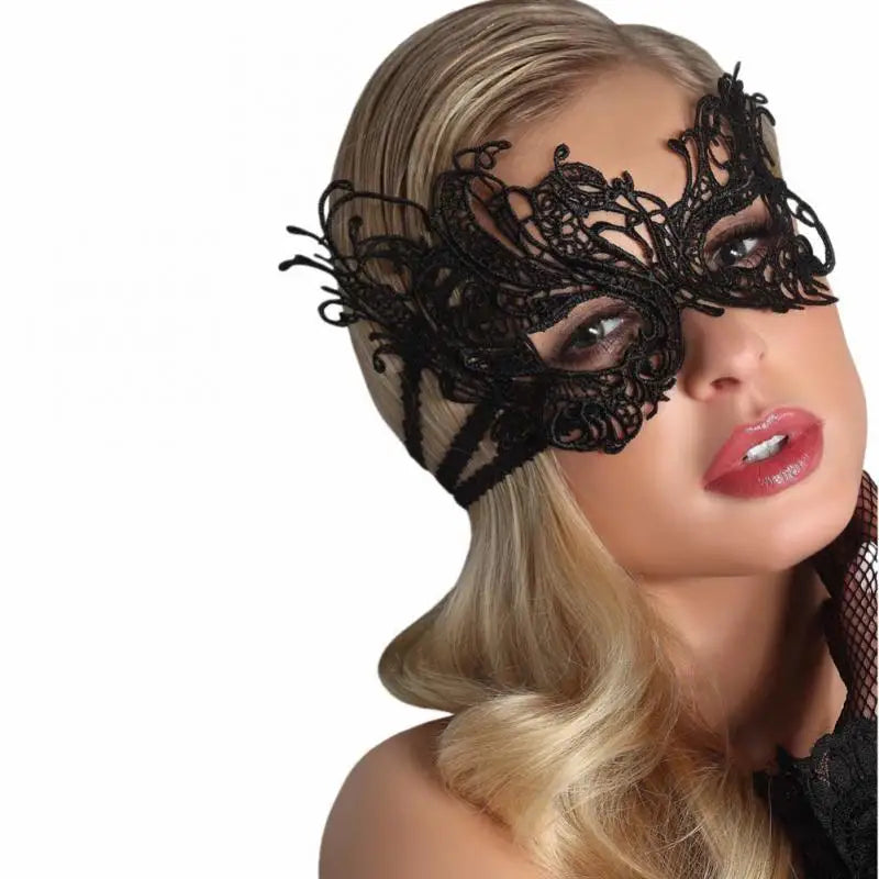 Women Carnival Mask Hollow Lace Masquerade Face Mask Princess Prom Party Props Black Eye Mask Halloween Costume for Women