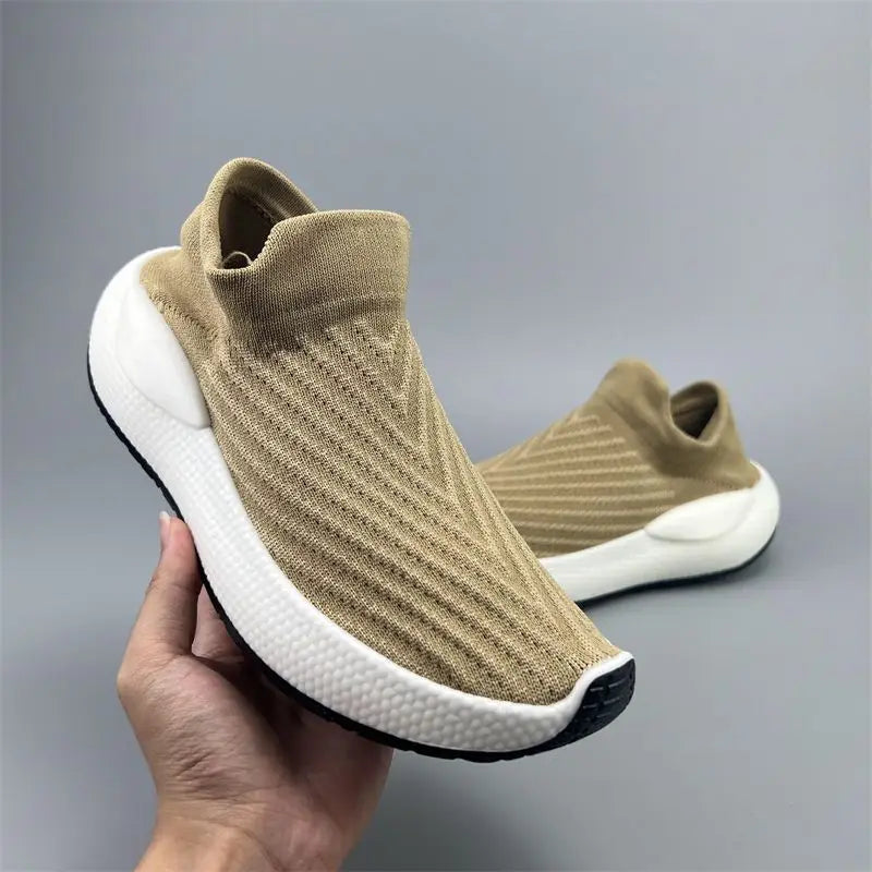 Men's Platform Sneakers - Slip-On Casual Shoes for Gym & Daily Wear