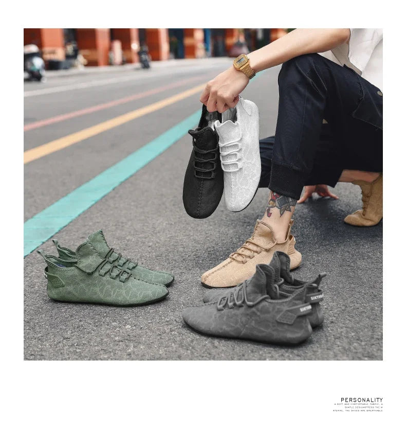 2024 Fashion Simple Designer Mens Shoes Casual Soft Sole Lace Up Breathable Light Comfortable Outdoor Walking Shoes Men Loafers