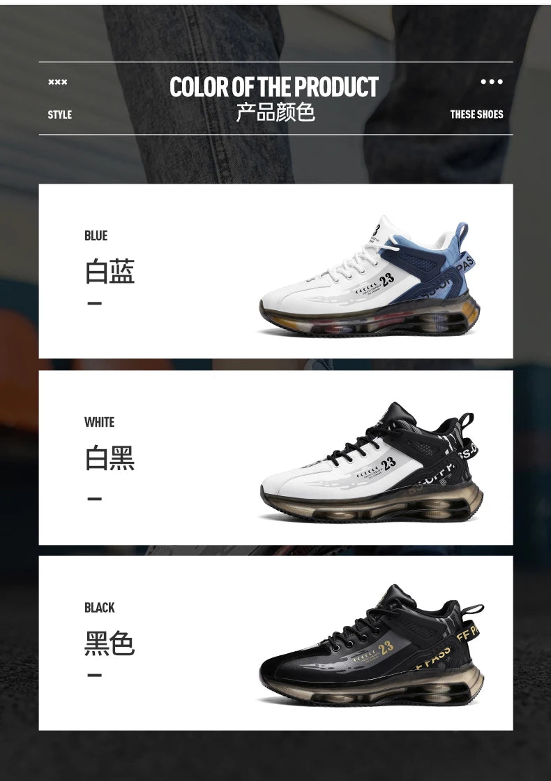 Men Sneaker Shoes Casual Sports Basketball Shoes for Men High Top Male Running Shoes Walking Style Shoes Fashion Footwear