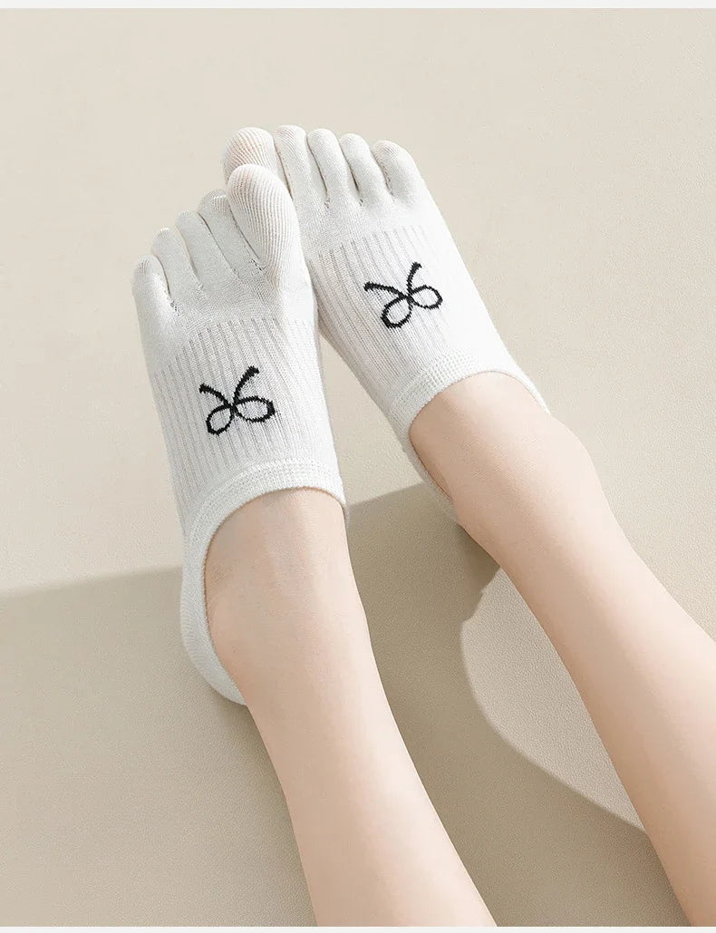 5 Pairs Five Finger Socks Women  Anti-slip Cotton Toe Socks with Separate Fingers Sports Summer Thin Slipper Socks