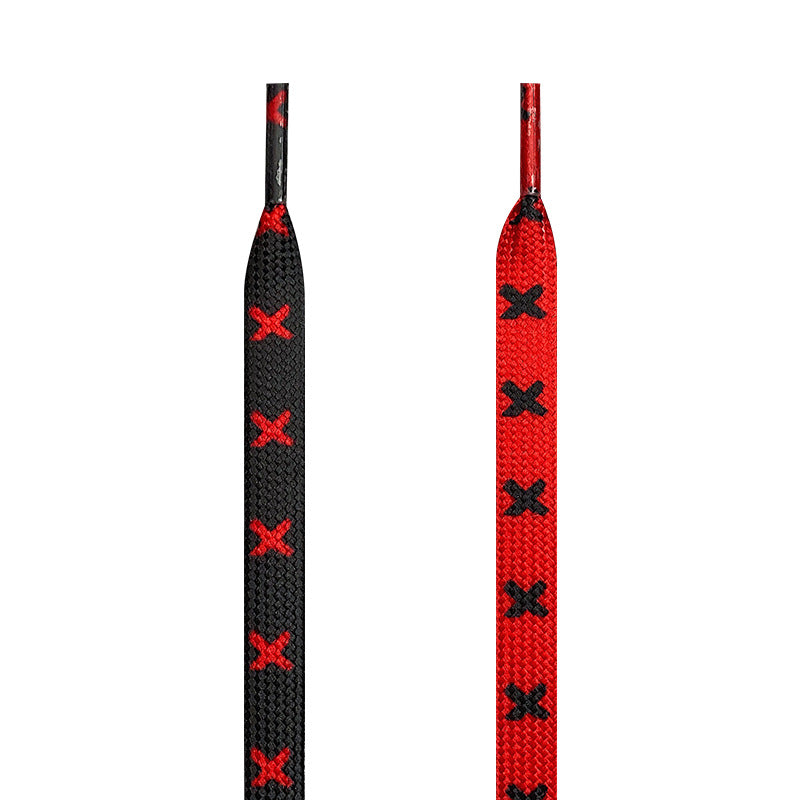 Black Red Banned Shoe Laces for AF1/AJ MWTD Chicago Striped Infrared Banned Shoelaces Flat Basketball Shoe Laces for Sneakers