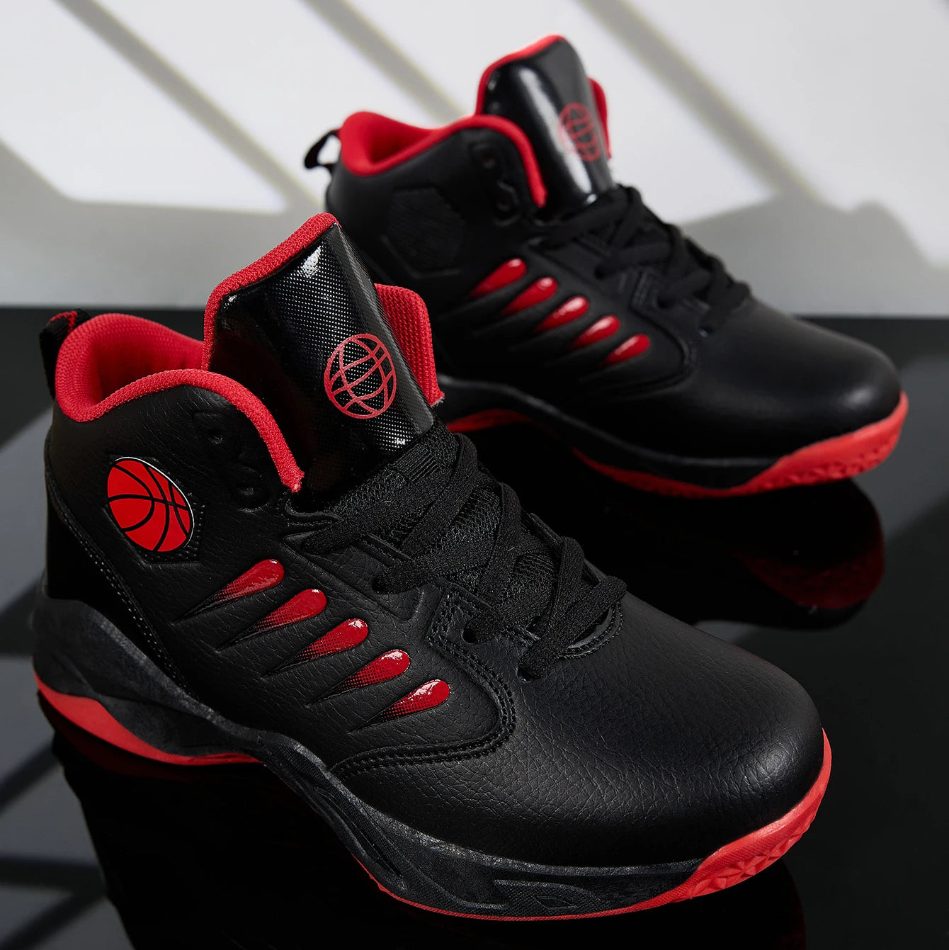 Kids High-Top Basketball Shoes - Anti-Slip Breathable Athletic Sneakers