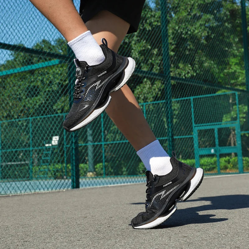 Air Cushion Carbon Plate Sports Running Shoes Men Breathable Lightweight Women's Comfortable Athletic Nonskid Sneakers