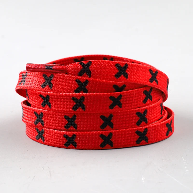 Black Red Banned Shoe Laces for AF1/AJ MWTD Chicago Striped Infrared Banned Shoelaces Flat Basketball Shoe Laces for Sneakers