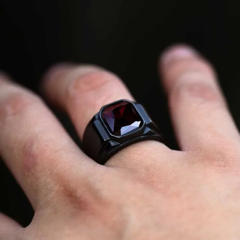 Vintage Rings for Men and Women Black Red New Fashion Hand Ornament Punk Hip Hop Personality Men Ring Gift Jewelry Кольцо