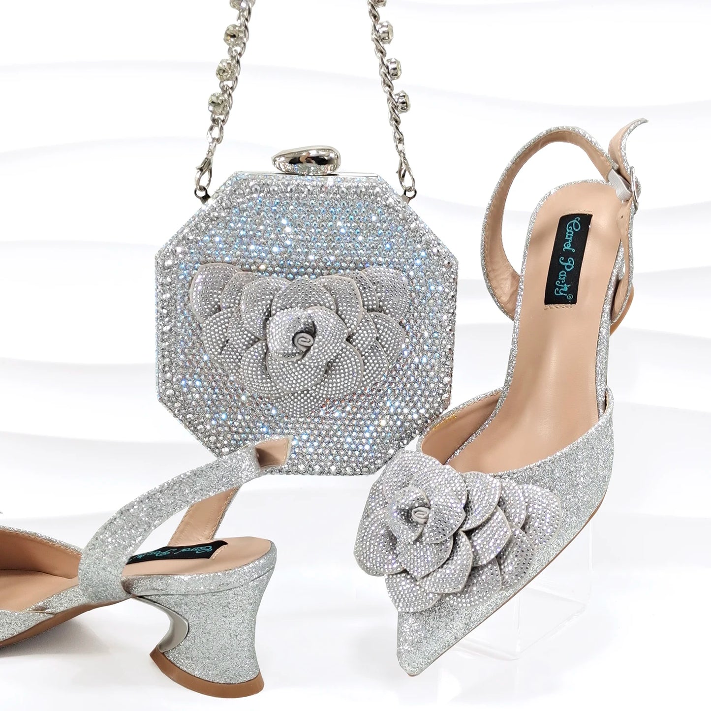 2024 Elegant Ladies Shoes with Bag Set Italian Design Evening Shoes with Bag Comfortable Pointed Toe Shoes For Party Women Shoes