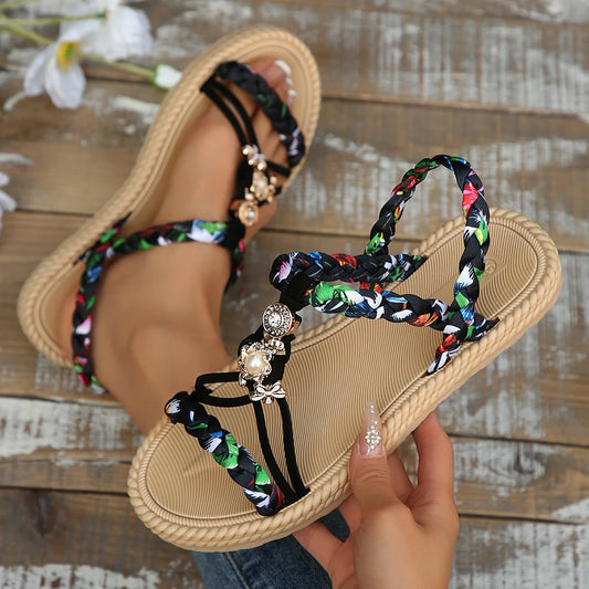 Handwoven sandals, ultra-lightweight and comfortable ethnic-style flat sandals