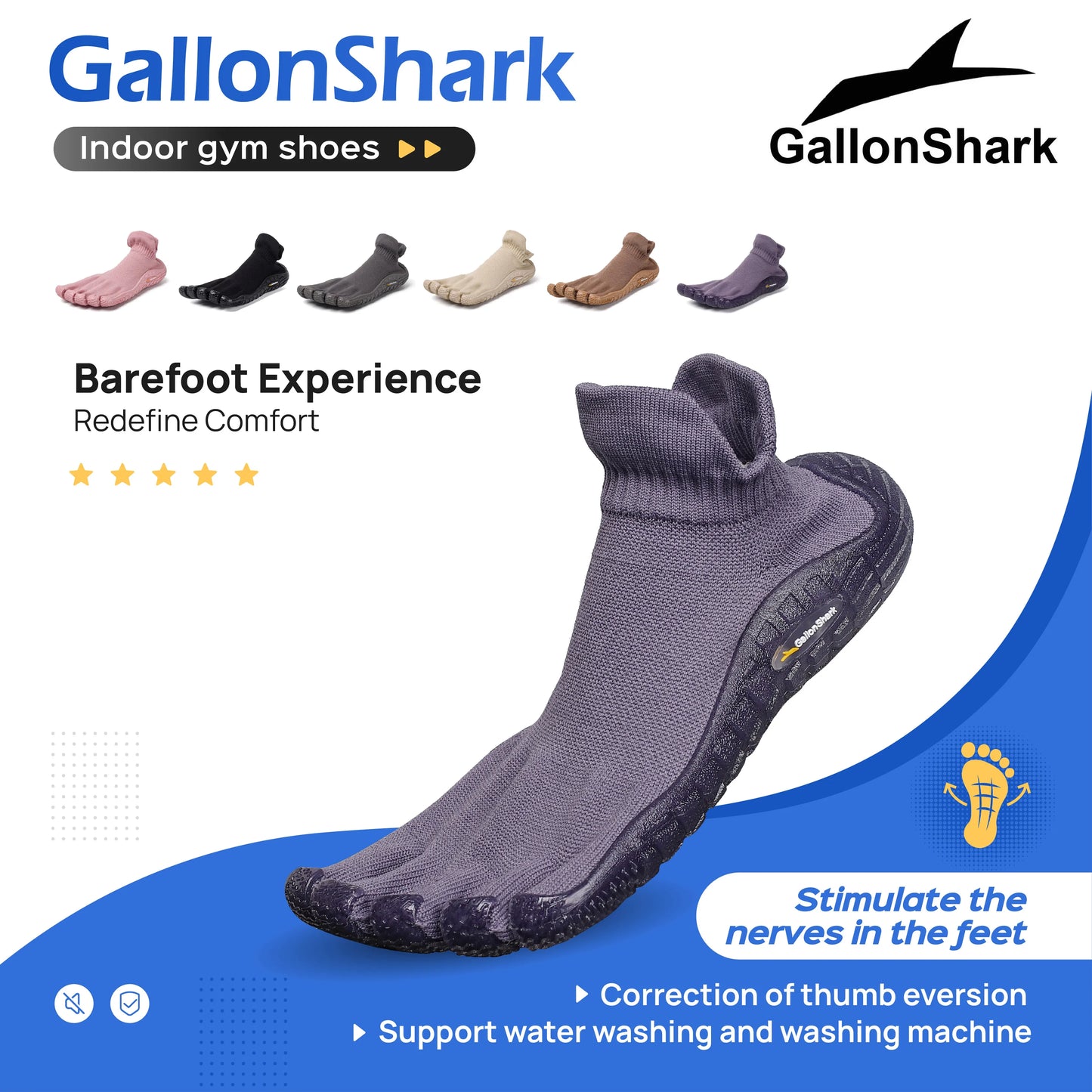 Five finger shoes, split toe shoes, men's and women's fitness soft soled shoes, Pilates yoga fitness barefoot shoes, beach shoes