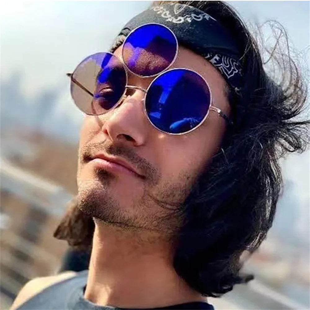 Sunglasses Third Lenses 3 Eyes Round Women Metal Fashion Vintage Sun Glasses For Men Fashion Eyewear Shades UV400 New 2023