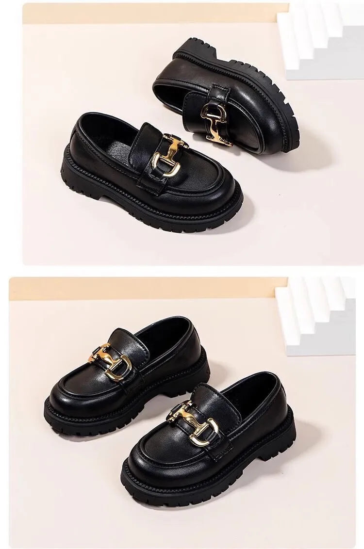Girls' leather shoes princess shoes spring and autumn loafers non-slip soft-soled fashionable shoes
